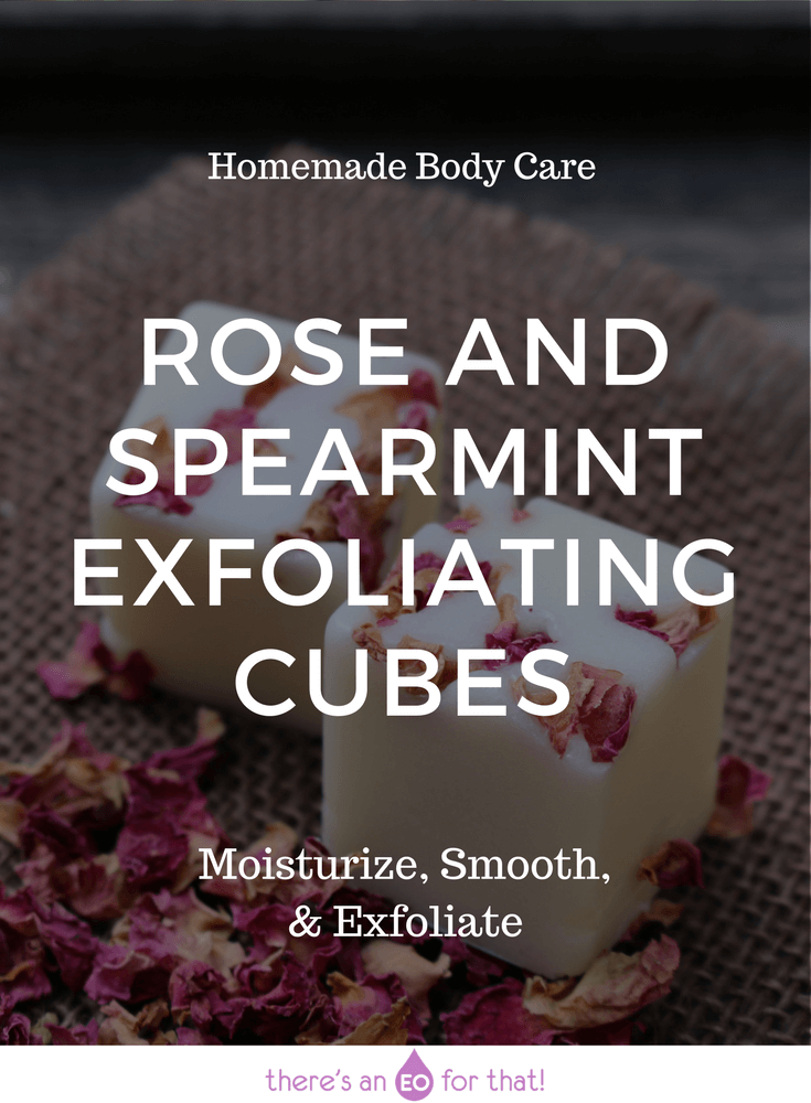 Rose and Spearmint Exfoliating Cubes - Learn how to make single use exfoliating cubes that glide across the skin while sloughing away dead skin cells and moisturizing the new skin underneath.
