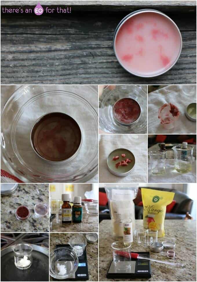 Delicious Candy Cane Lip Balm - Learn how to make a lovely peppermint-y lip balm with peppermint and vanilla essential oils.