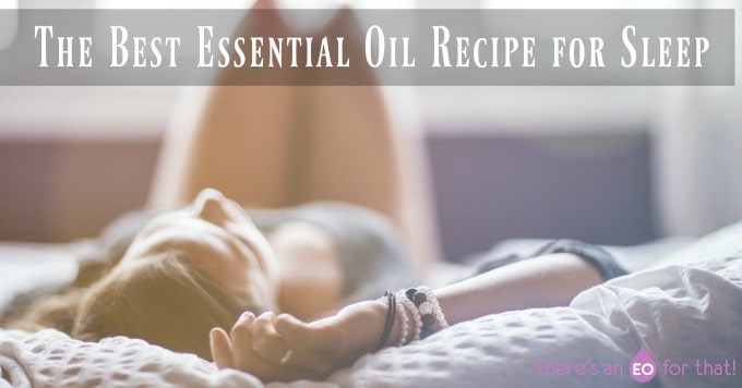 Essential Oil Recipe For Sleep. girl lying in bed falling asleep.