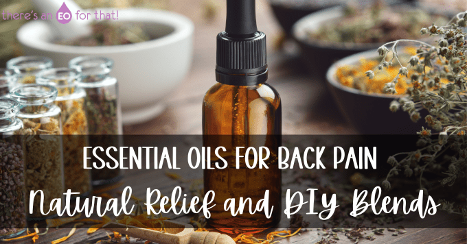 A dropper bottle of essential oils for back pain relief
